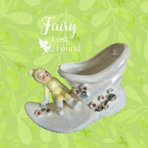 Vintage Japan Fairy Pixie Elf Planter